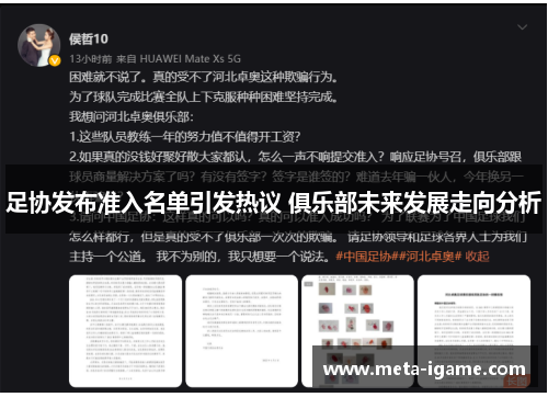 足协发布准入名单引发热议 俱乐部未来发展走向分析